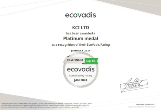 세계 최대 규모의 글로벌 ESG 평가기관인 '에코바디스(EcoVadis)'에서 삼양그룹 KCI에 전달한 상위 1!에 해당하는 플래티넘 메달 이미지 (사진=삼양그룹)
